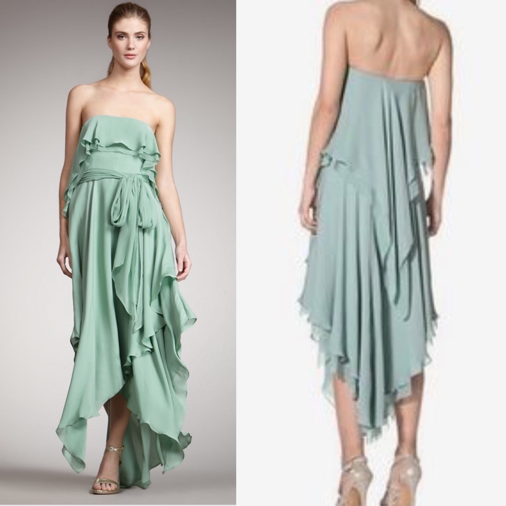 Halston Heritage Strapless Gown Celadon | wedding